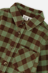 Brushed Flannel Shirt Green And Brown Plaid