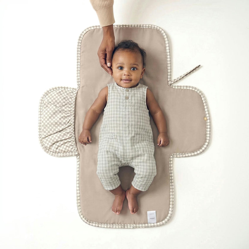 Portable Mini Maven Changing Clutch | Check, Oat | Toddlekind