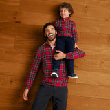 Red Tartan Plaid French Terry Quarter Zip Sweatshirt