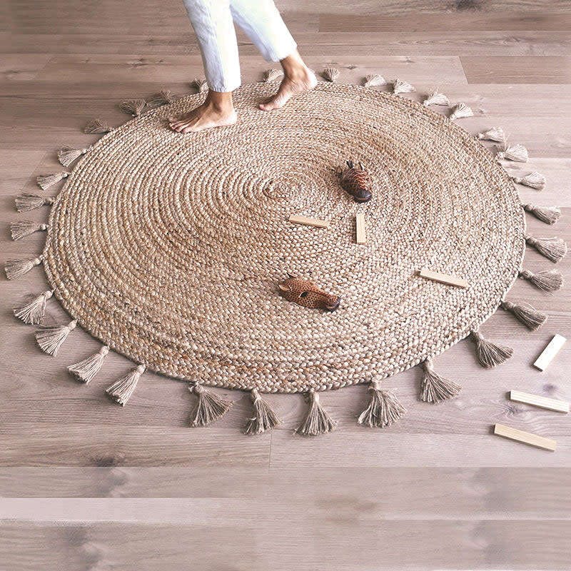 Else Hand-Braided Jute Tassel Large Round Rug