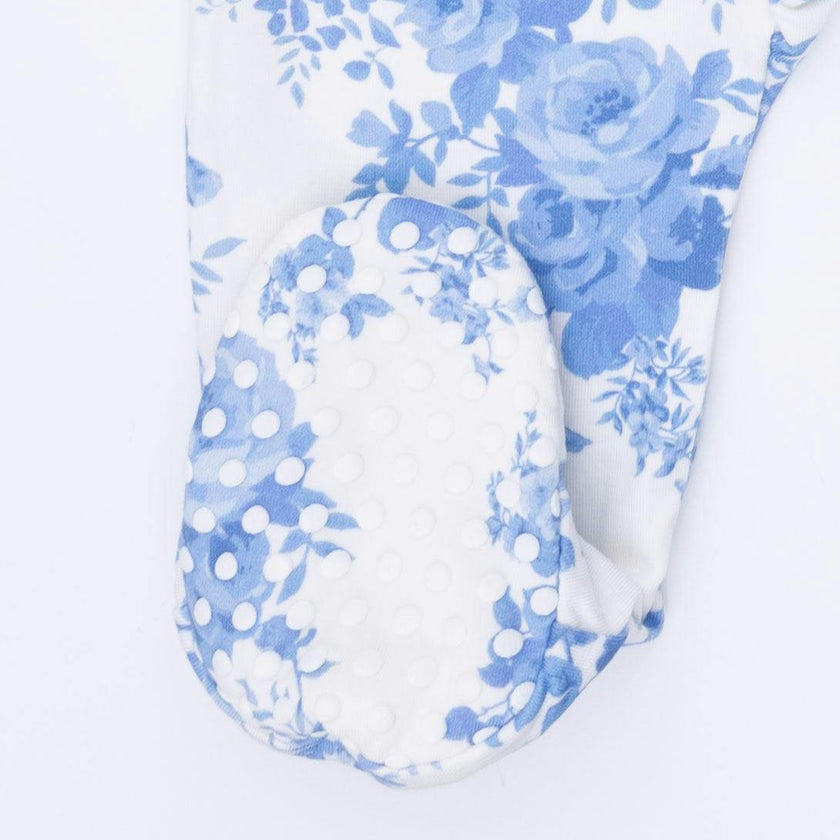 Dream Cottage Floral - 2 Way Ruffle Sleeve Zipper Footie
