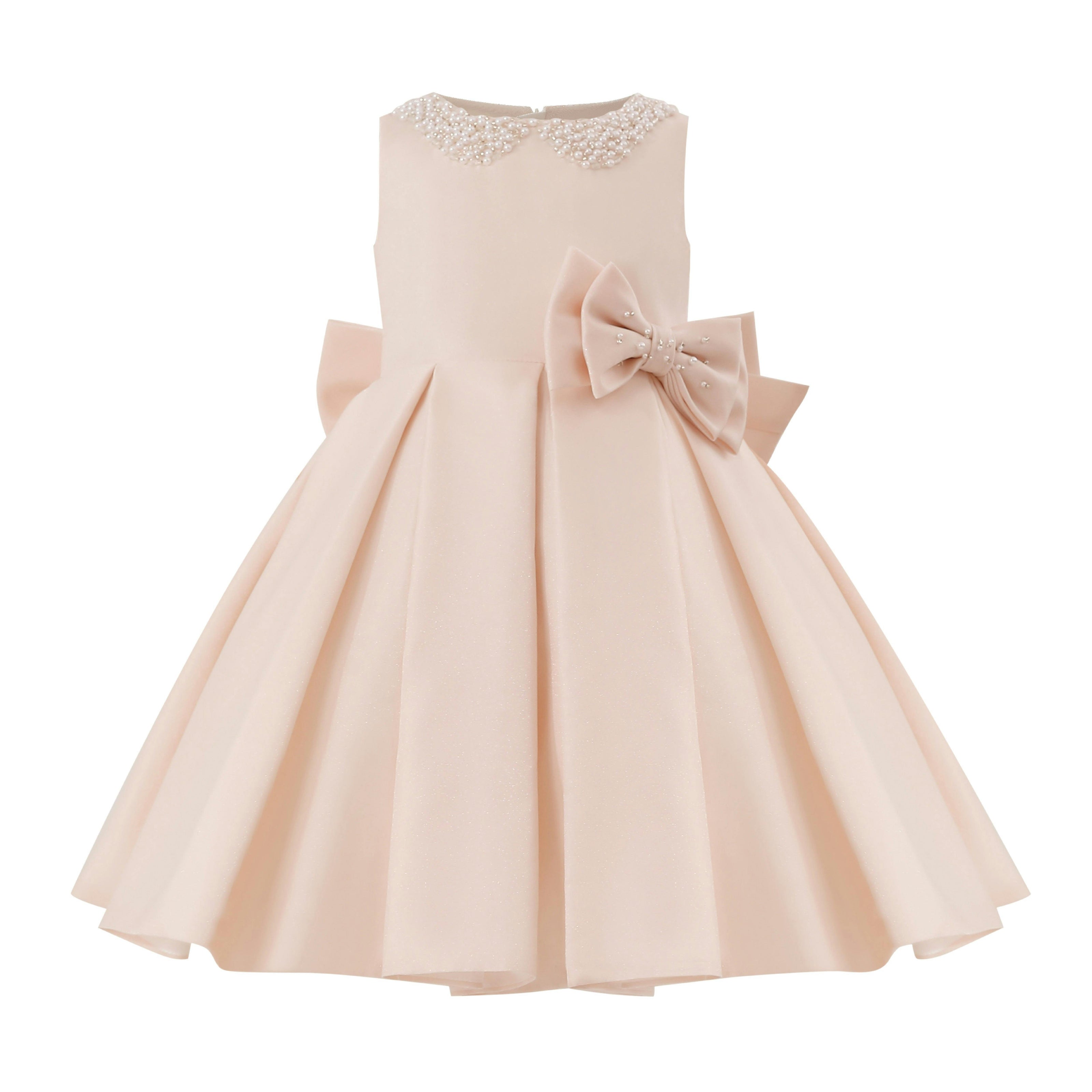 Pink Melinda Pearl Double Bow Dress