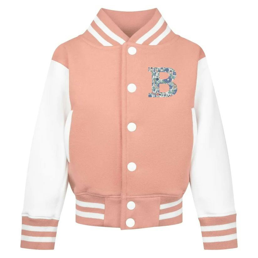 Liberty of London Children's Personalised Varsity Jacket - Dusty pink