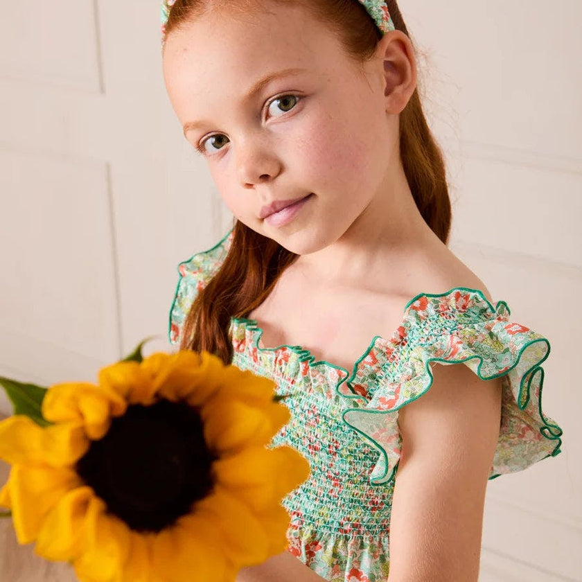 Mabel Floral Blouse in Green (2-12yrs)