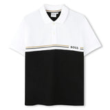 White & Black Logo Polo Shirt