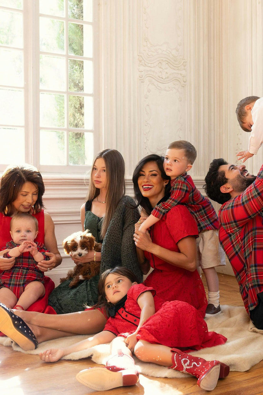 Baby Madeline Romper in Holiday Plaid