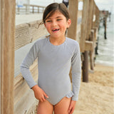Girls Harbor Stripe Rashguard One Piece