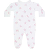 Pink Stars Print Crossover Footie