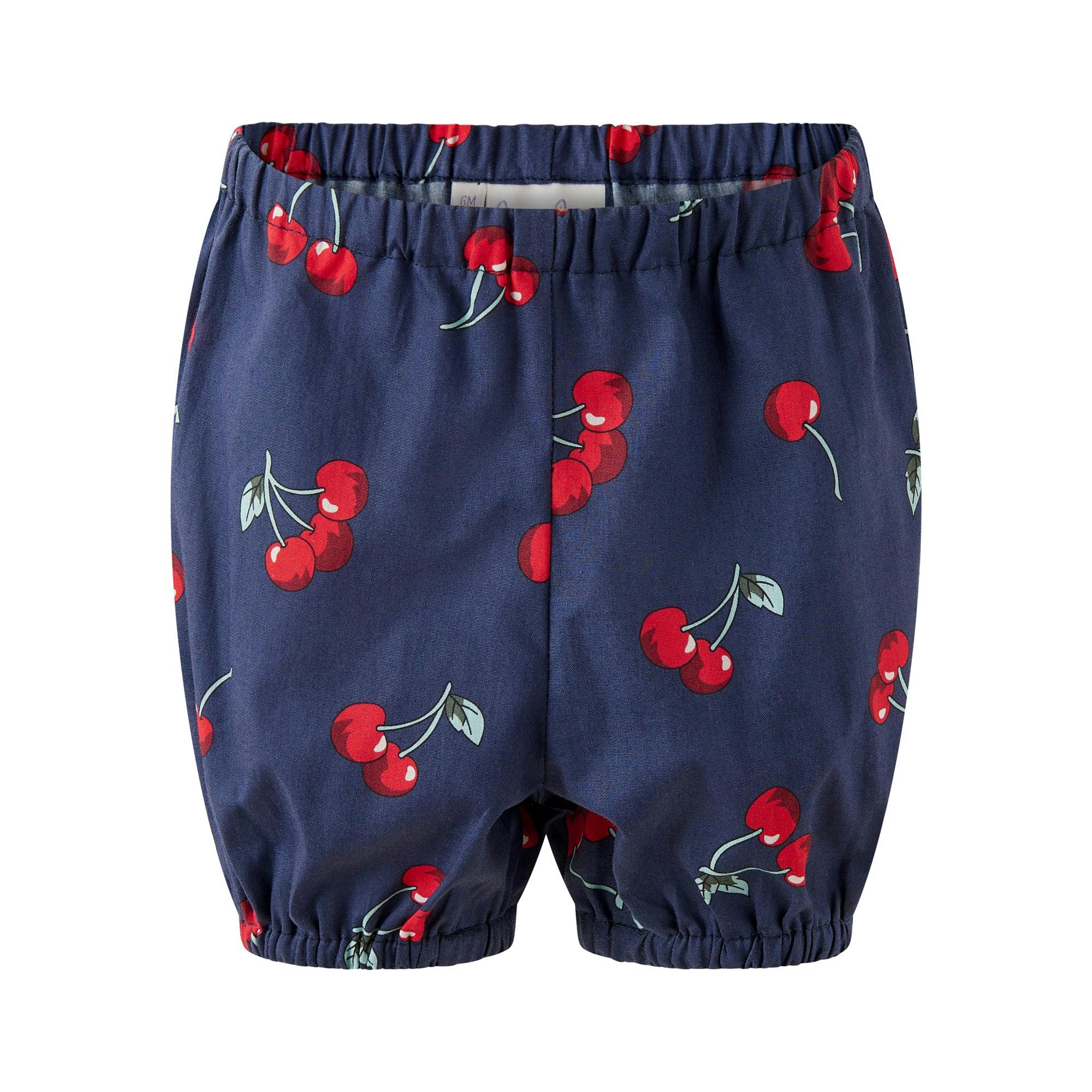 Cherry Button-Front Dress & Bloomers