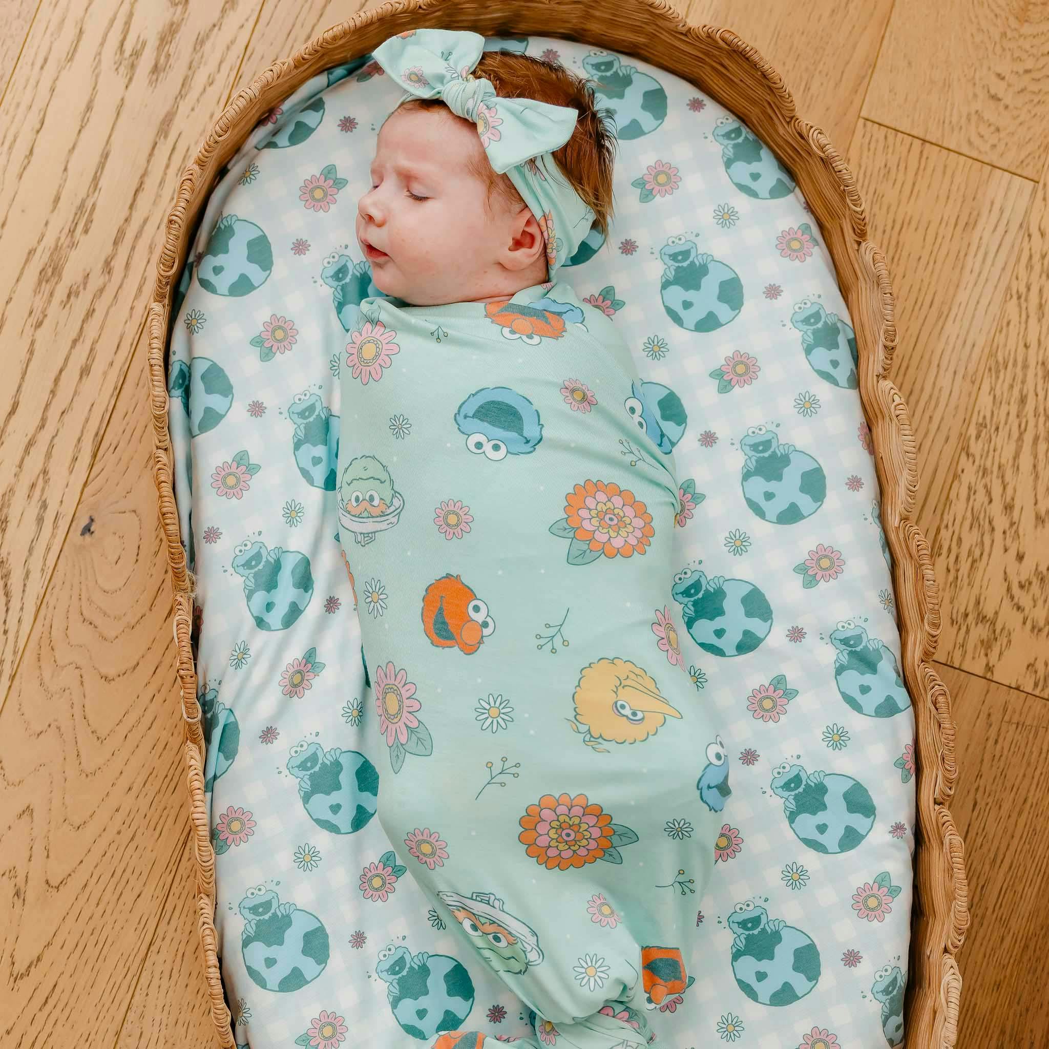 Knit Swaddle Blanket - Sesame Street Retro Floral