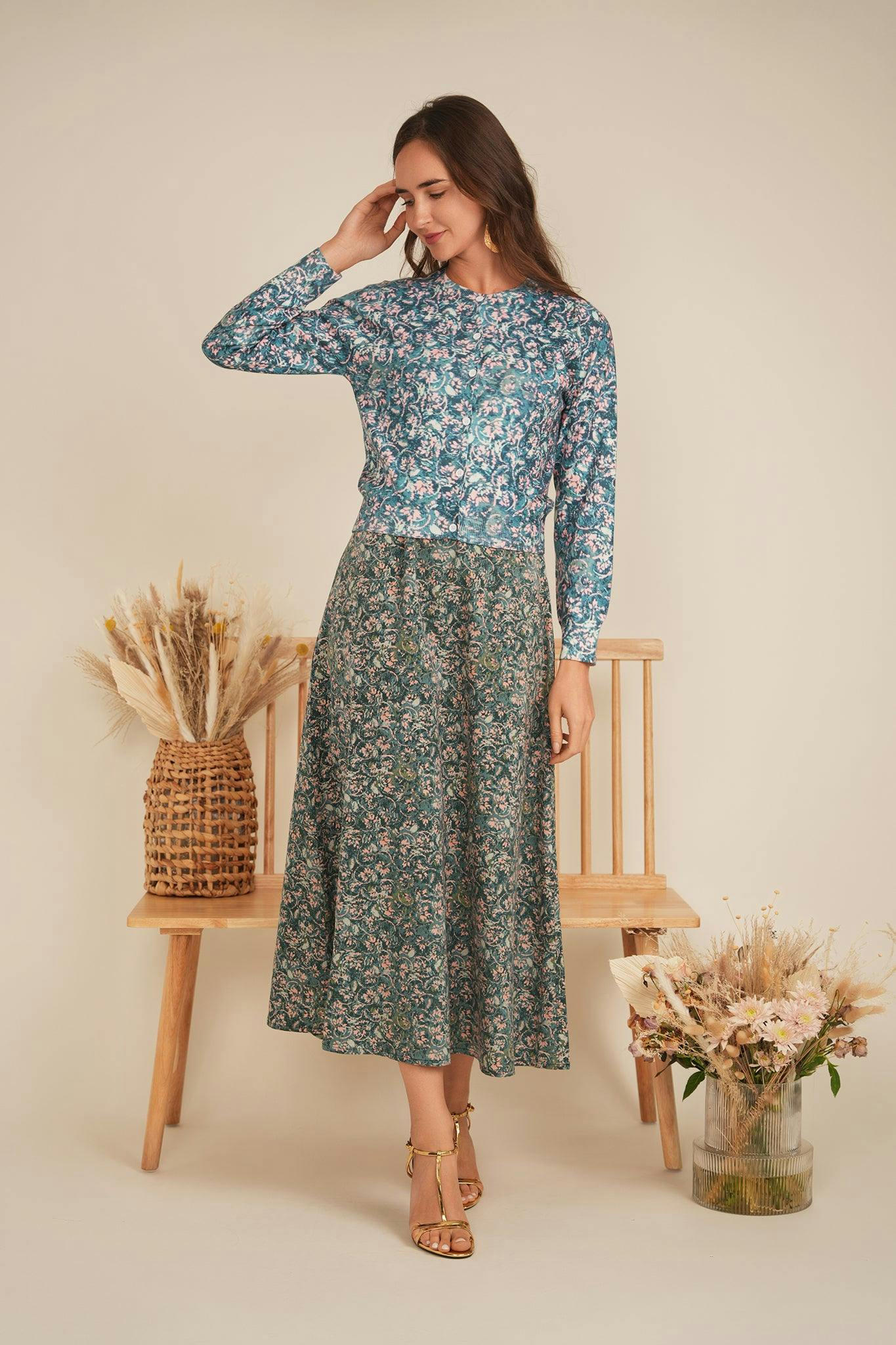 Printed Maxi Jumper Sweater Set