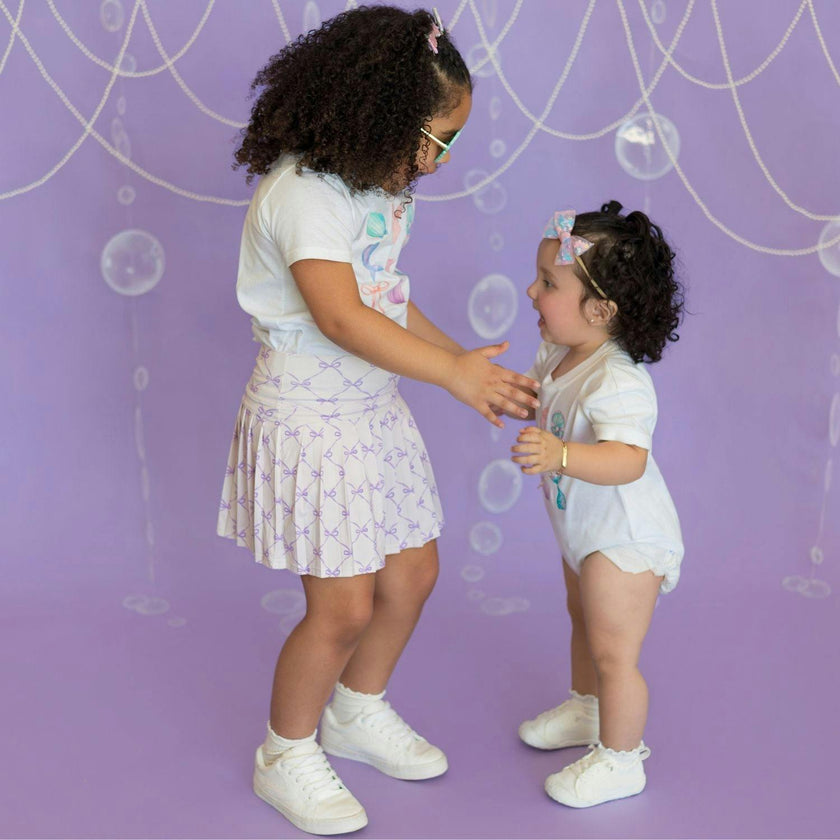 Lavender Bow Trellis Athletic Skort