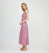 The Coraline Dress - Sunset Etched Floral Stripe