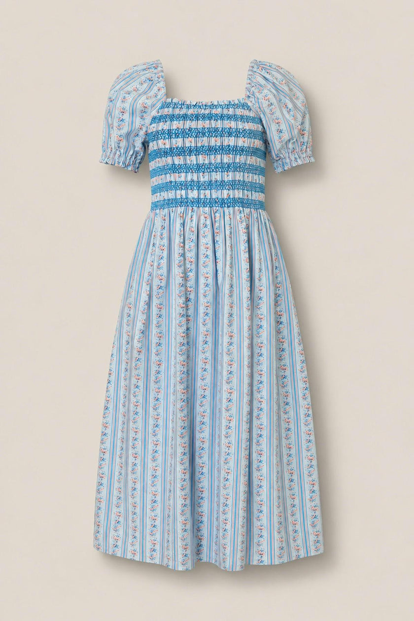 Sunday Best Dress in Rosette Linear Stripe