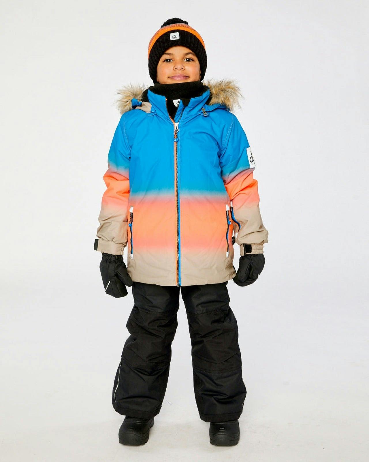 Two Piece Play Snowsuit Blue And Orange Gradient