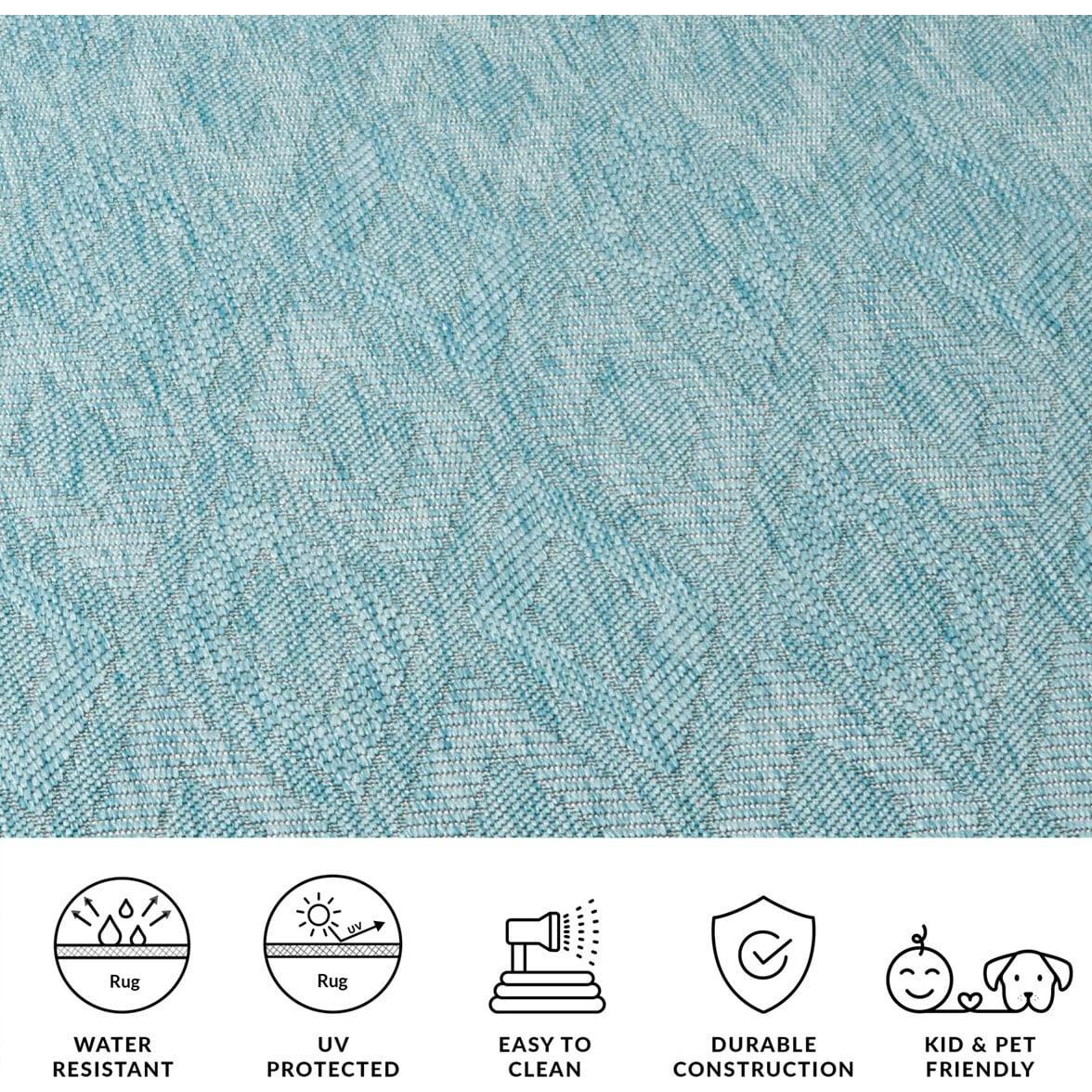 Courtyard August Indoor/Outdoor Rug, Turquoise