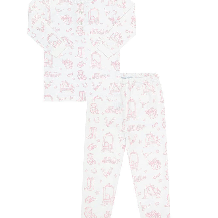 Pink Lone Star Toile Pajamas