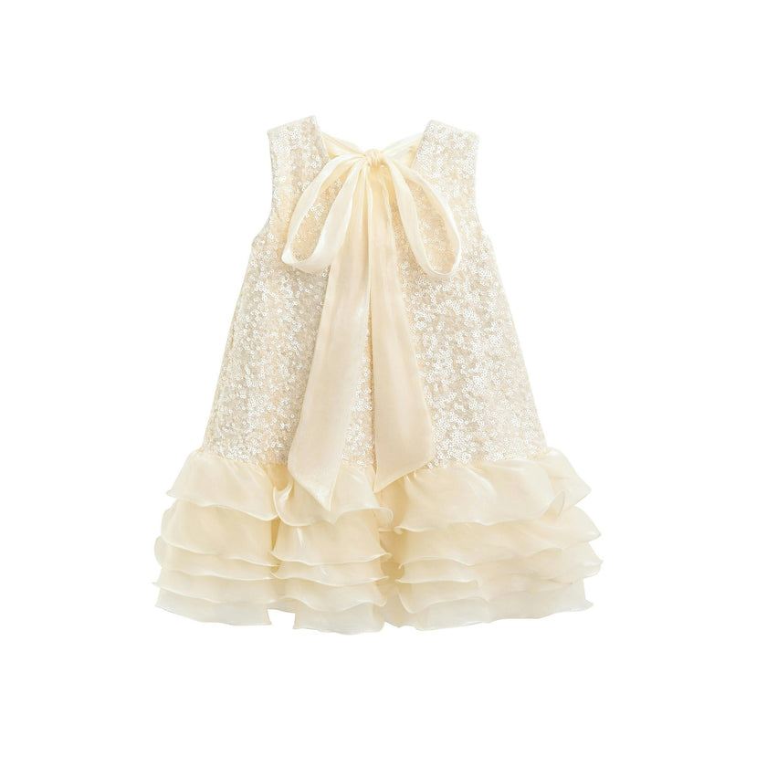 Gold Sparkling Bow Catania Dress