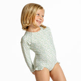 Girls Sea Marsh Floral Rashguard One Piece