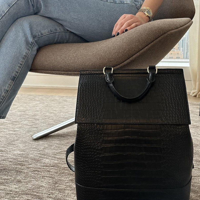 Women's Vegan Leather Padded Laptop Sleeve Backpack