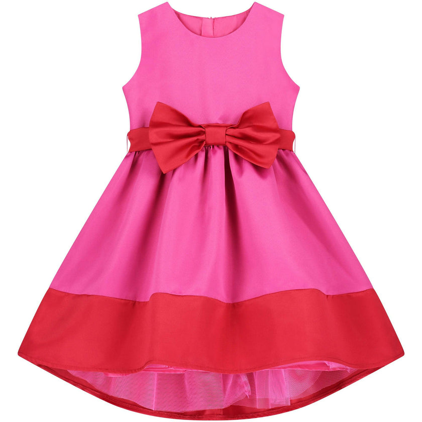Florence Bow Satin Girls Party Dress