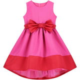 Florence Bow Satin Girls Party Dress