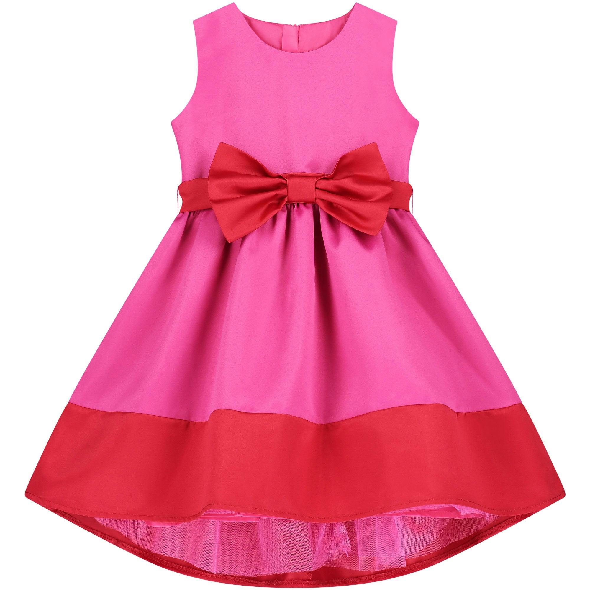 Florence Bow Satin Girls Party Dress
