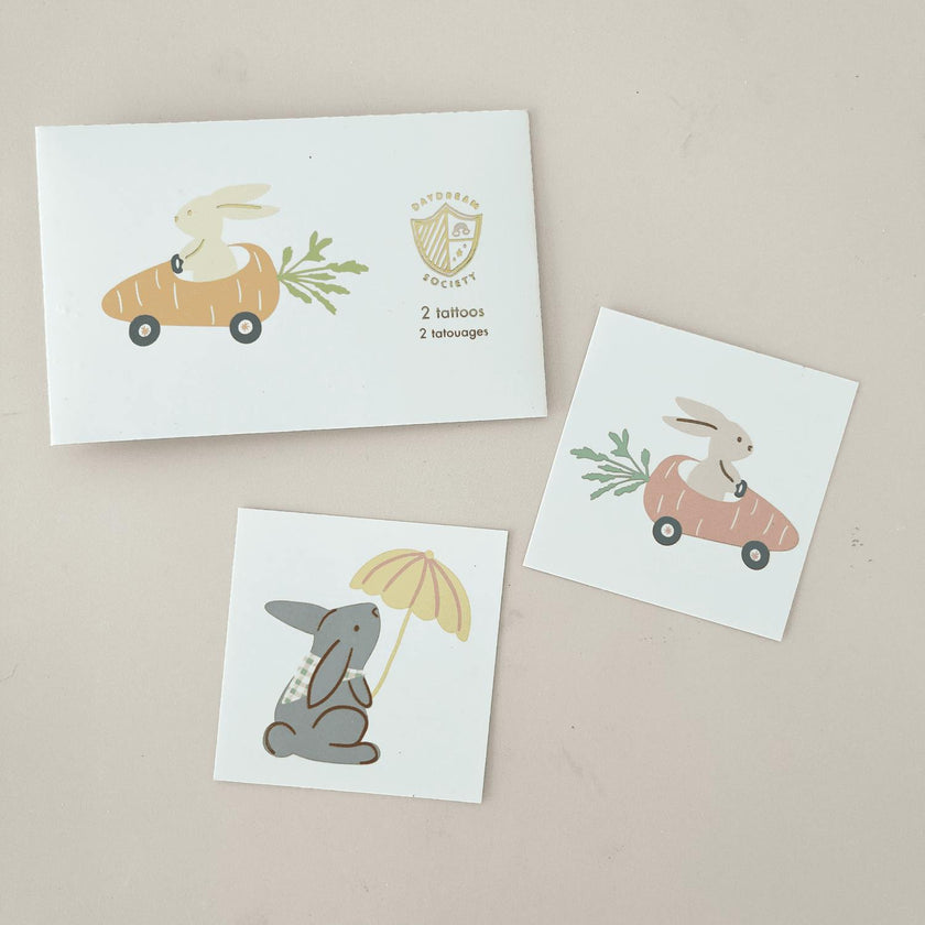 Bunnies In The Garden Temporary Tattoos