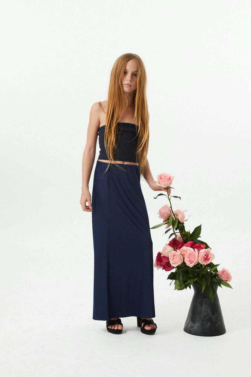 Joey Satin Maxi - Navy