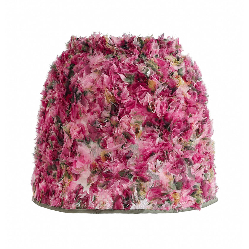 Pink Zinnia Textured Skirt Set
