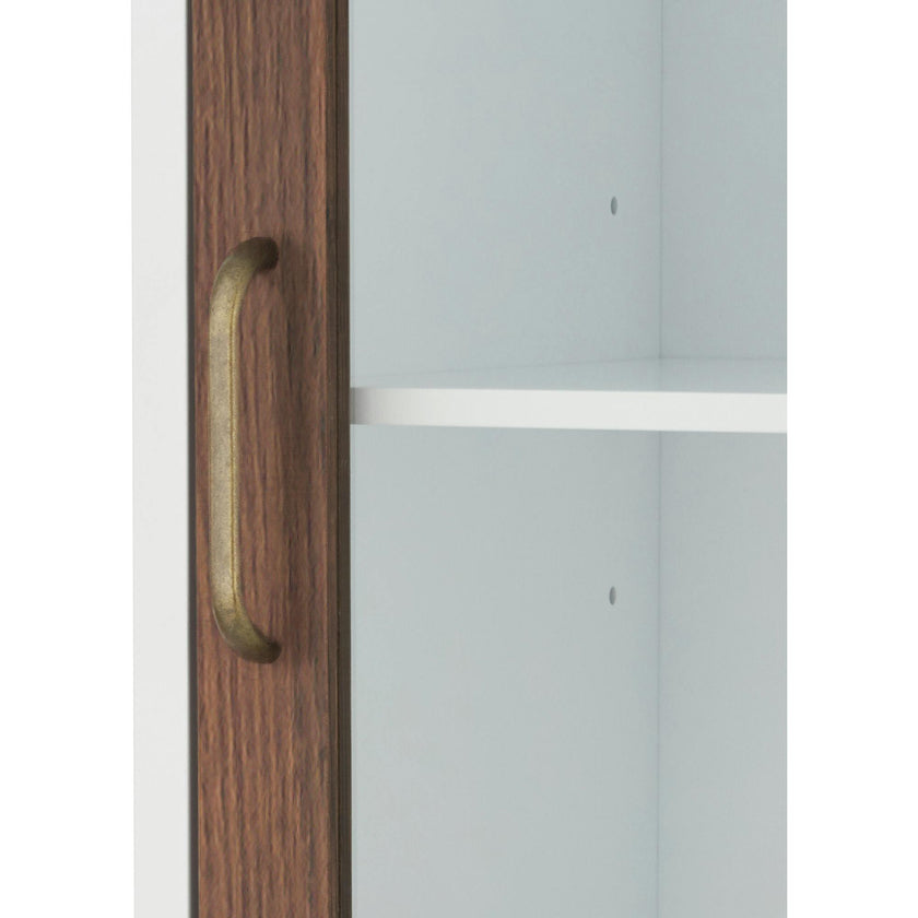 Tyler Modern Wooden Linen Tower Tall Storage Cabinet with Two Doors for Bathrooms or Hallways