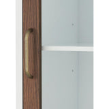 Tyler Modern Wooden Linen Tower Tall Storage Cabinet with Two Doors for Bathrooms or Hallways