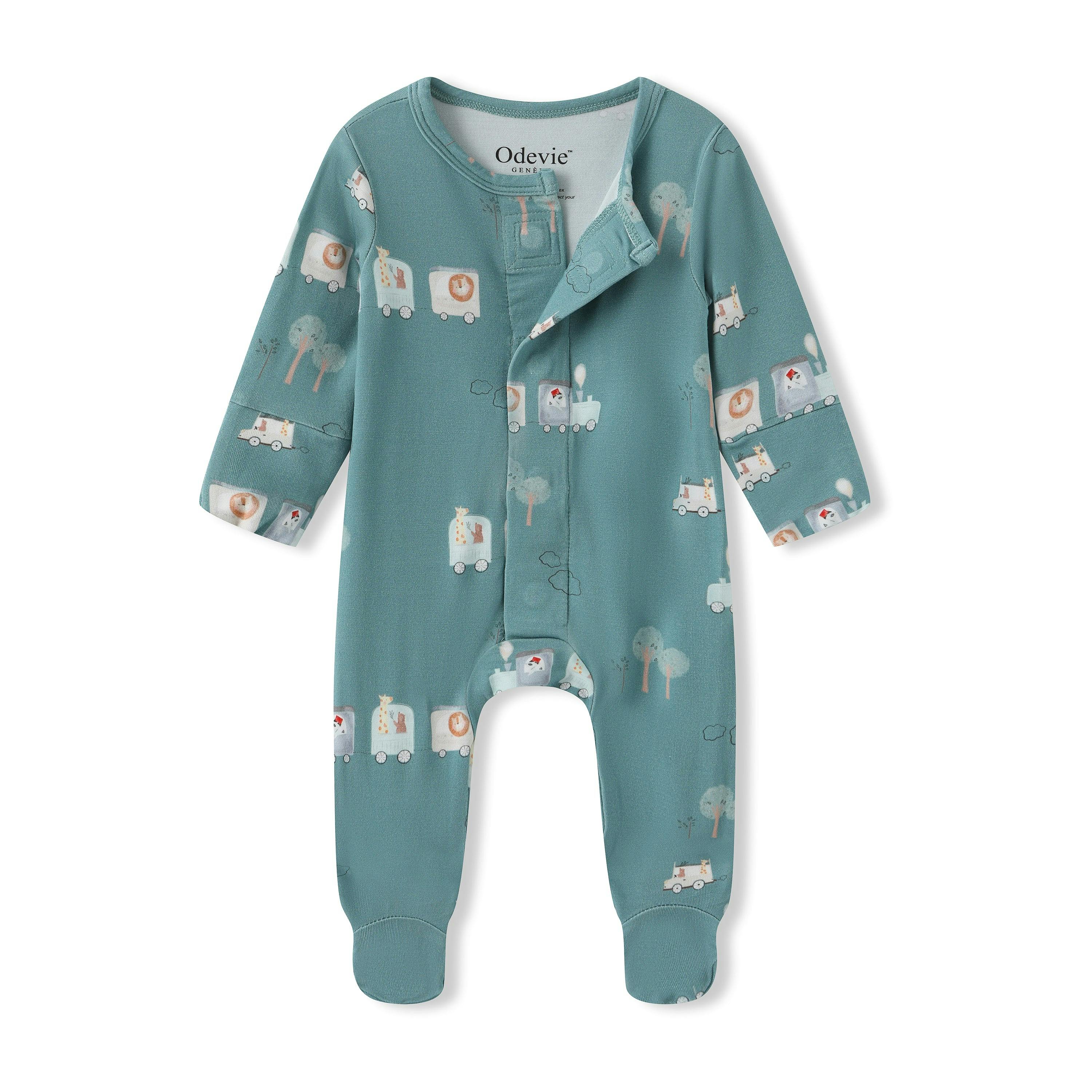 Bamboo Footie Pajama Sleepsuit - Le Petit Express Green
