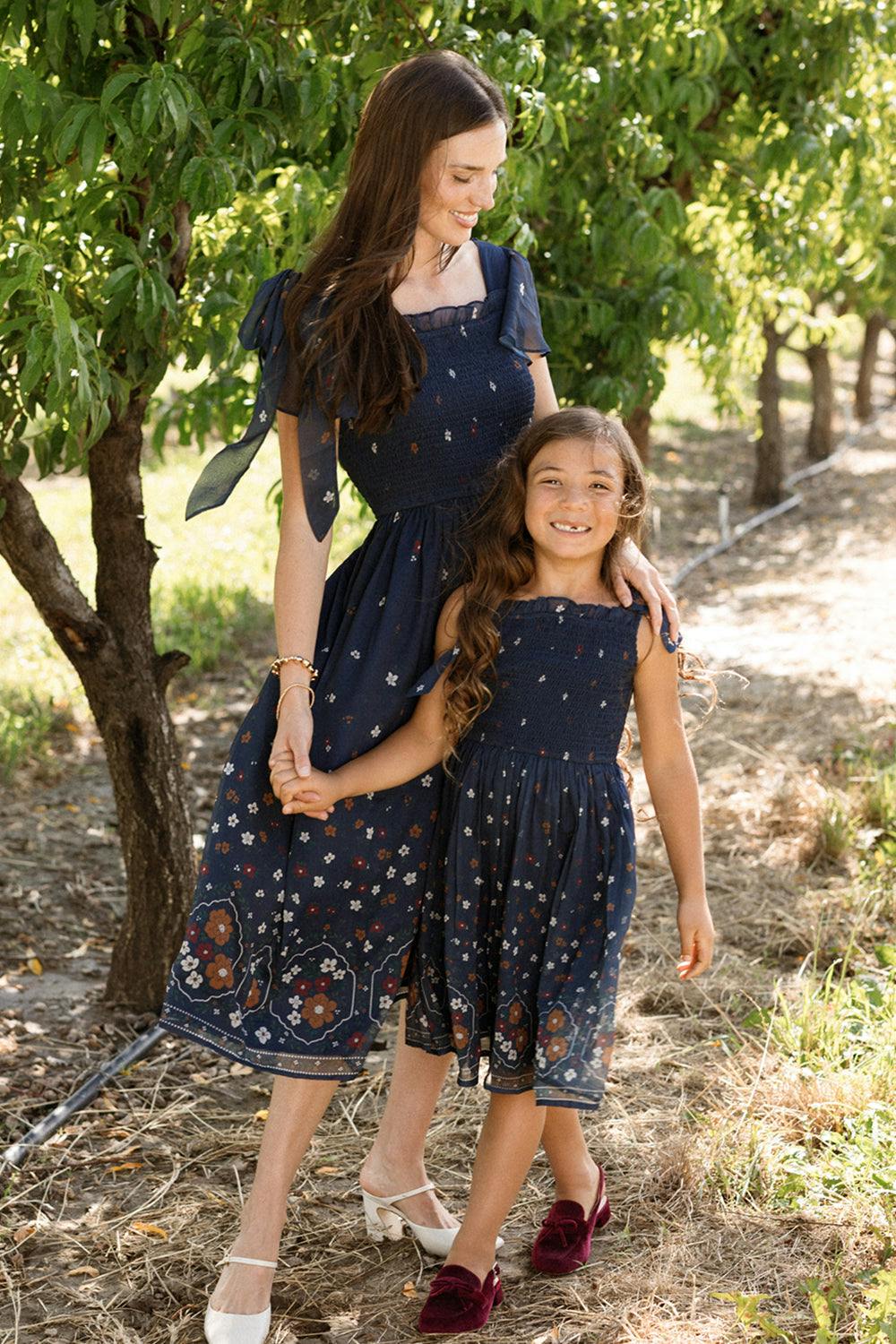 Mini Rayna Dress in Midnight Cascading Floral