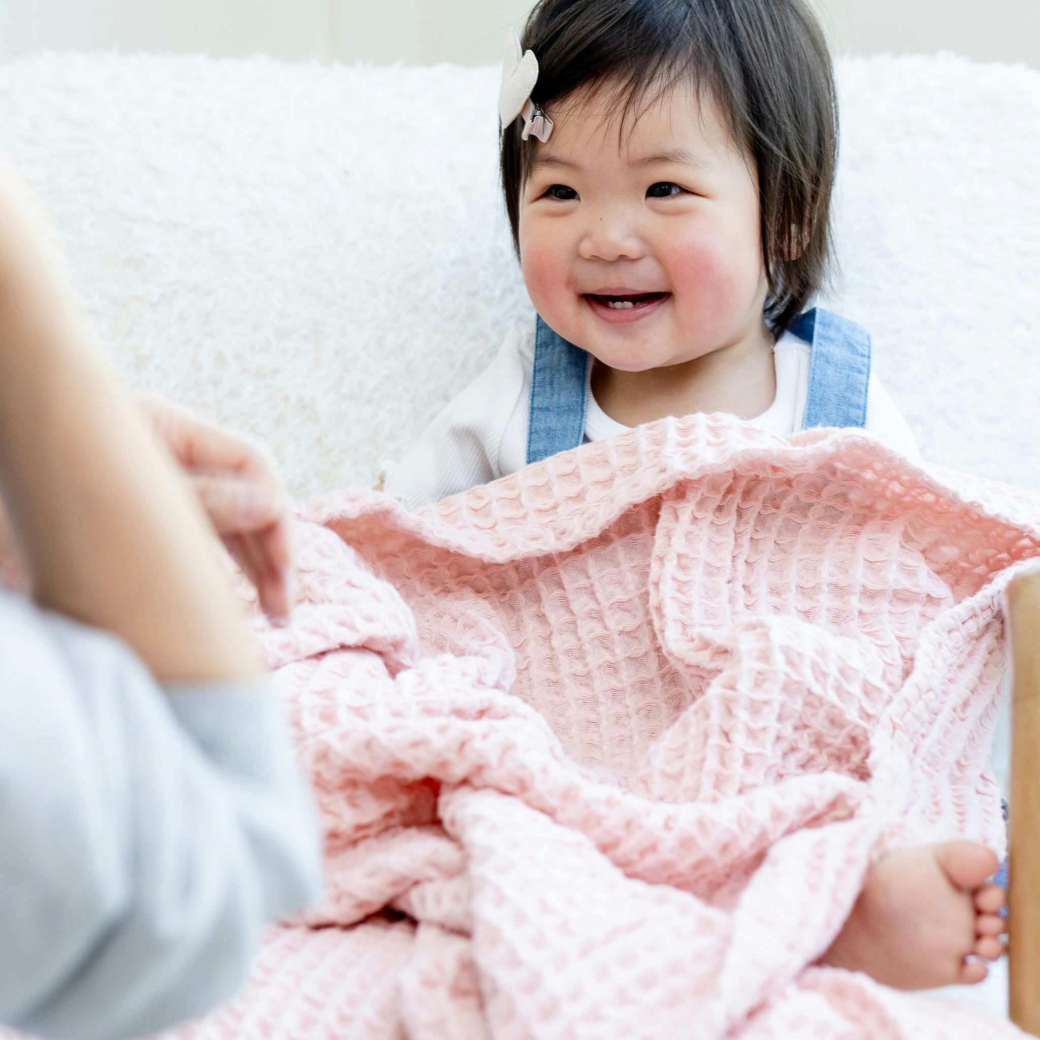 Waffle Baby Blanket Blush