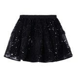 Black Tulle Applique Skirt