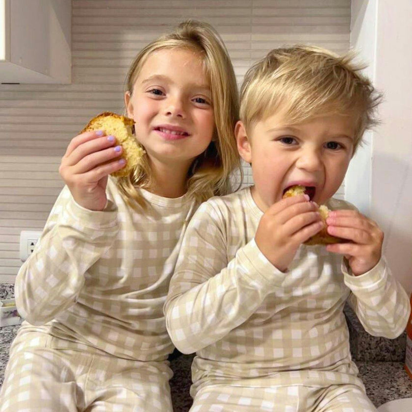 Gingham Long Sleeve Pajamas