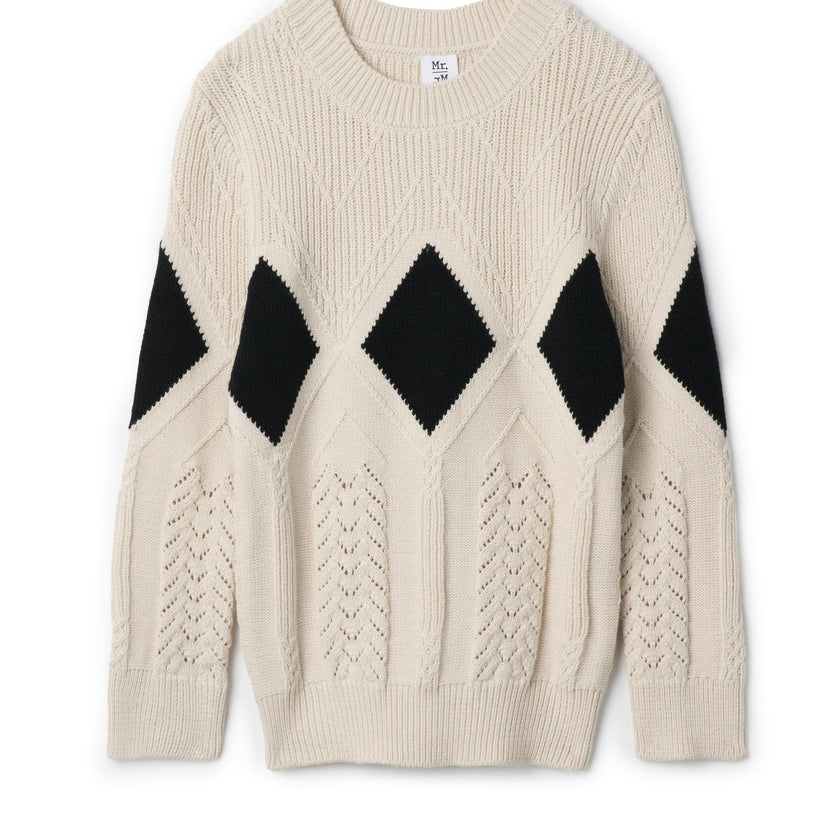 Diamond Pointelle Sweater Dark Almond