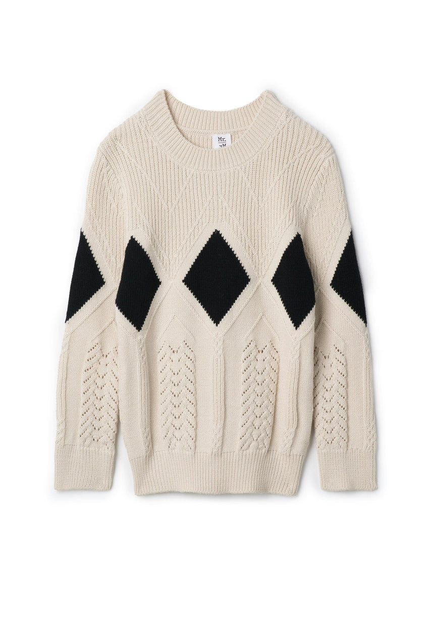 Diamond Pointelle Knit Sweater