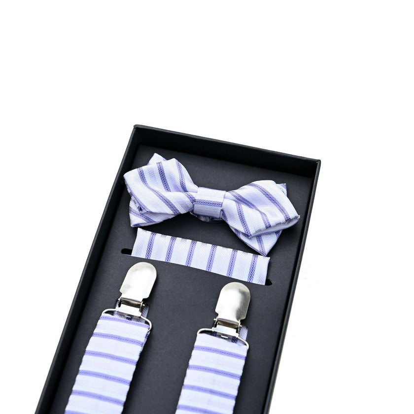 Purple Striped Suspenders Set
