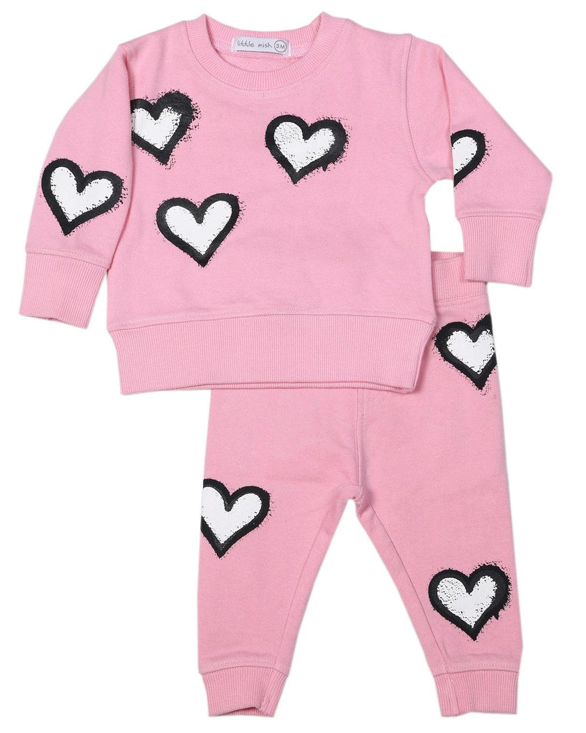 Baby Graffiti Hearts Set - Pink