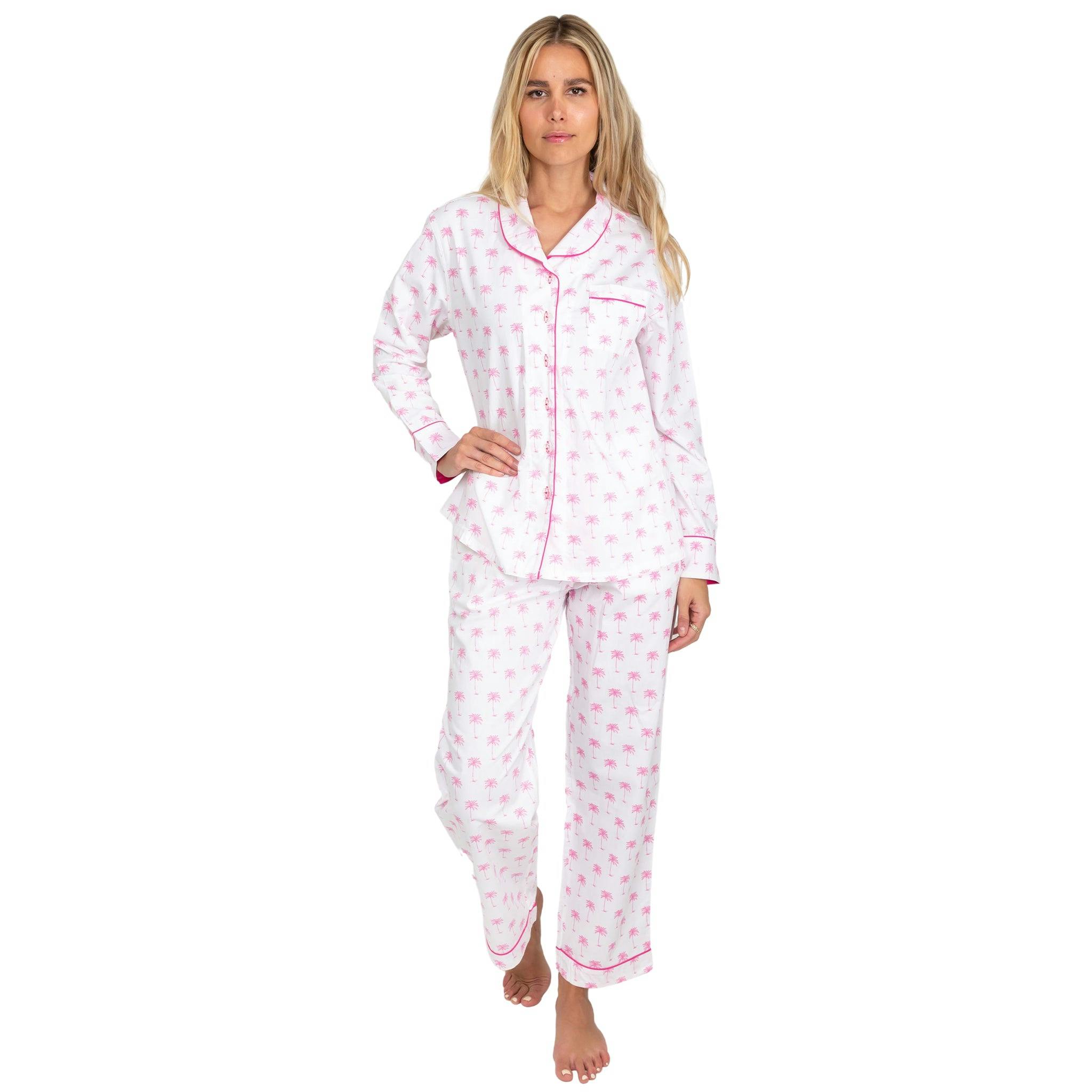 Women's Palm Tree Shirt & PJ Pant Set
