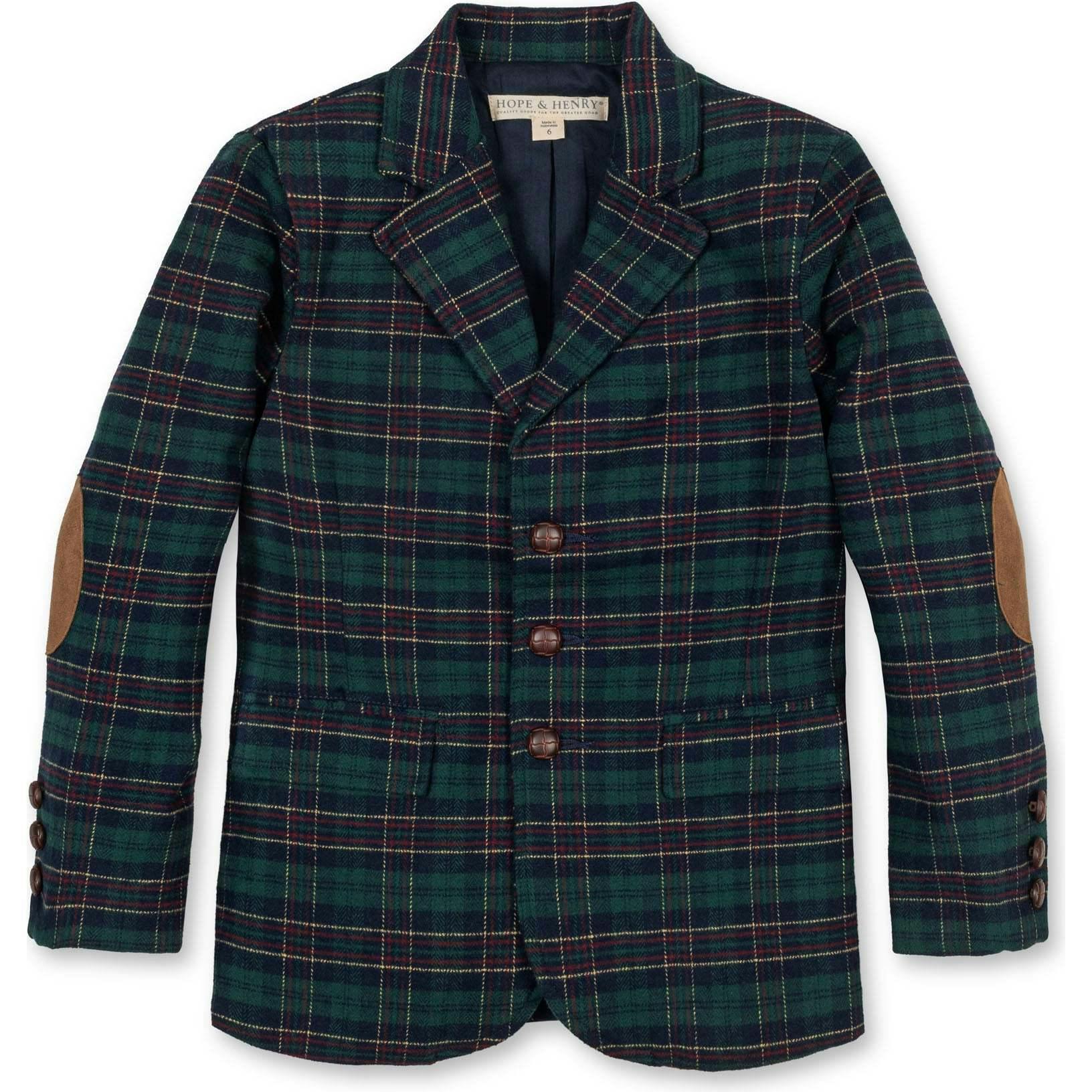 Boy's Organic Brushed Cotton Suit Jacket, Blue