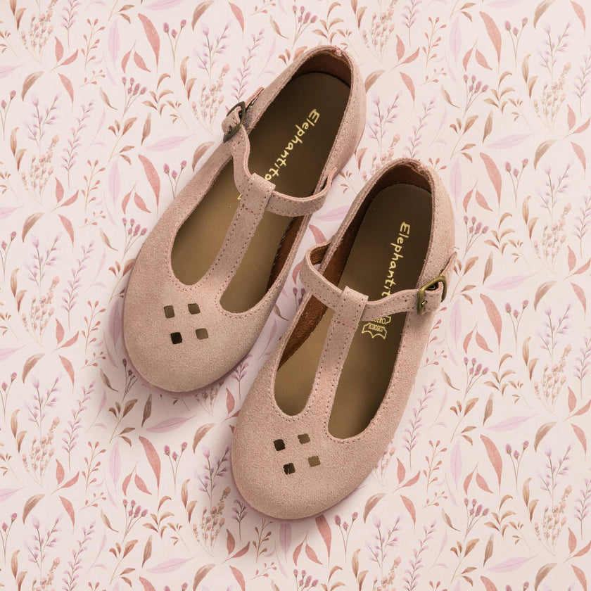Suede T-Bar Mary Jane | Rose