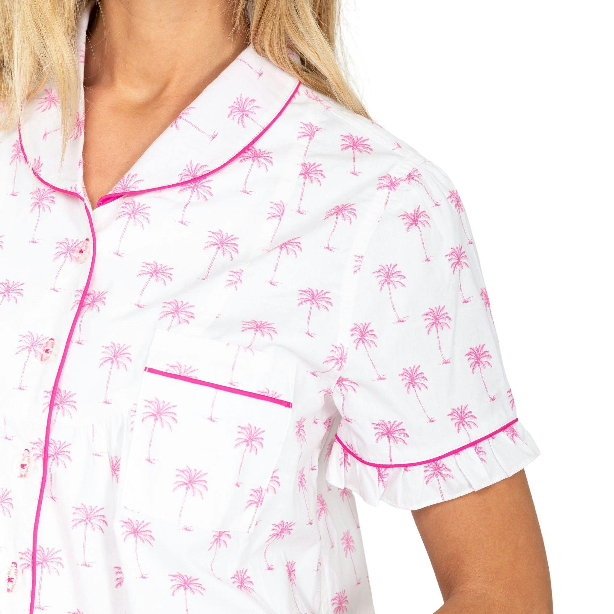 Women's Palm Tree Shirt & Boxer Short Set