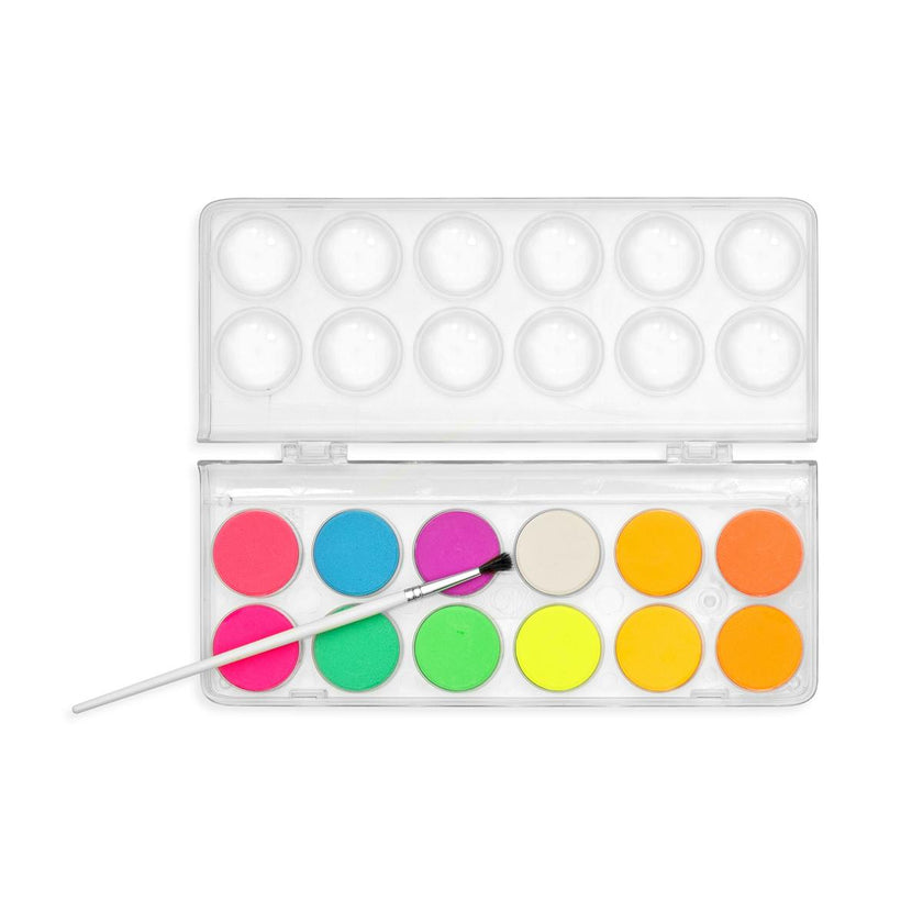 Chroma Blends Watercolor Paint Set - Neon - 12 Colors 1 Brush