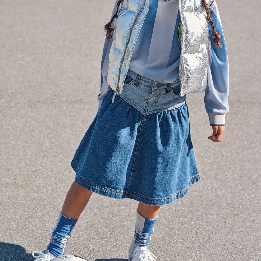 Blue Two Side Denim Becca Skirt