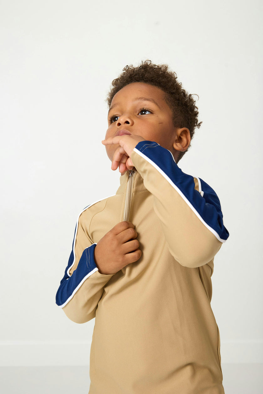khaki sideline half-zip