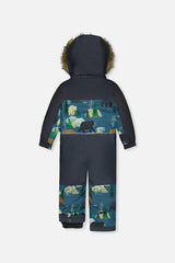 Kids One Piece Discover Snowsuit Blue Bear Print