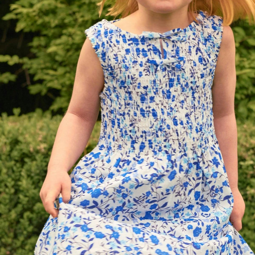 Mini Ana Dress in Ditsy Cobalt Floral